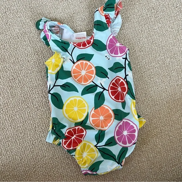 Hanna Andersson Toddler Girl One Piece Swimsuit with Citrus Fruit size 75 (12/18 - Picture 2 of 5